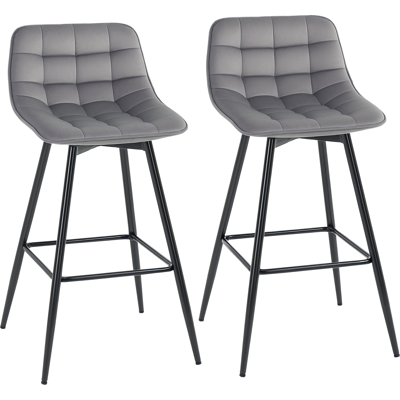 IROVAMI Sillones Altos De Estilo Escandinavo Con Respaldo Y Reposapiés, Tapizados En Tela Tipo Terciopelo Y Con Respaldo Metálico, 45x47x88 Cm, Color Gris IROVAMI Sillones Altos De Estilo Escandinavo Con Respaldo Y Reposapiés, Tapizados En Tela Tipo Terciopelo Y Con Respaldo Metálico, 45x47x88 Cm, Color Gris