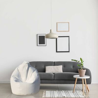 Dmora - Puf elegante blanco 80x120 - White - 80x120x80 - Pouf Dmora - Puf elegante blanco 80x120 - White - 80x120x80 - Pouf
