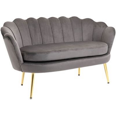 BEYAMIS Sofá De Dos Plazas En Tela De Terciopelo Con Reposabrazos, Sofá Moderno Con Asiento Acolchado Para Dormitorio Y Salón, 133 X 63 X 75 Cm, Gris. BEYAMIS Sofá De Dos Plazas En Tela De Terciopelo Con Reposabrazos, Sofá Moderno Con Asiento Acolchado Para Dormitorio Y Salón, 133 X 63 X 75 Cm, Gris.