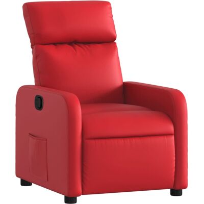 Sillón reclinable rojo VIDAXL - aspecto de cuero ajustable manualmente Sillón reclinable rojo VIDAXL - aspecto de cuero ajustable manualmente