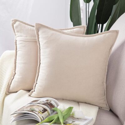 OEM Juego De 2 Fundas De Cojín Cortas, Suaves Y Decorativas De Chenilla Para Sofá Y Dormitorio, 45 X 45 Cm, Color Beige. OEM Juego De 2 Fundas De Cojín Cortas, Suaves Y Decorativas De Chenilla Para Sofá Y Dormitorio, 45 X 45 Cm, Color Beige.