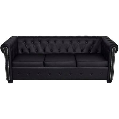 HELLOSHOP26 Sofá Cama De 3 Plazas Convertible Para Salón Cama De Invitados Diván Plegable Para Salón Asientos Interiores De Casa Cuero Sintético Negro 020018893 HELLOSHOP26 Sofá Cama De 3 Plazas Convertible Para Salón Cama De Invitados Diván Plegable Para Salón Asientos Interiores De Casa Cuero Sintético Negro 020018893