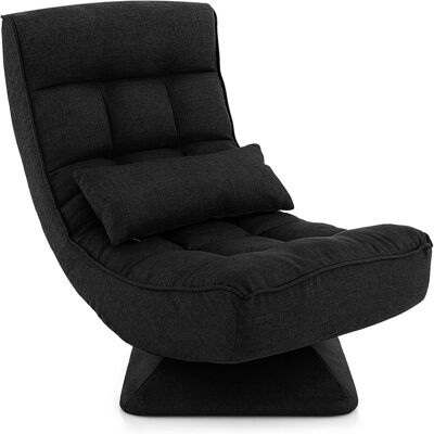 Costway Sillón Lectura En 4 Posiciones, Silla De Sofá De Salón Perezoso Con Base Giratoria, Marco De Metal Con Almohada Lumbar, Silla De Videojuegos Plegable Para Leer/descansar, Sin Montaje (negro) Costway Sillón Lectura En 4 Posiciones, Silla De Sofá De Salón Perezoso Con Base Giratoria, Marco De Metal Con Almohada Lumbar, Silla De Videojuegos Plegable Para Leer/descansar, Sin Montaje (negro)