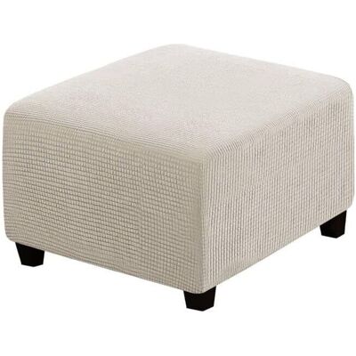 OEM Housse De Futon Carrée, Protection De Meuble, Avec Bande Élastique En Bas, En Tissu Jacquard Extensible À Petits Carrés (blanc Cassé). OEM Housse De Futon Carrée, Protection De Meuble, Avec Bande Élastique En Bas, En Tissu Jacquard Extensible À Petits Carrés (blanc Cassé).
