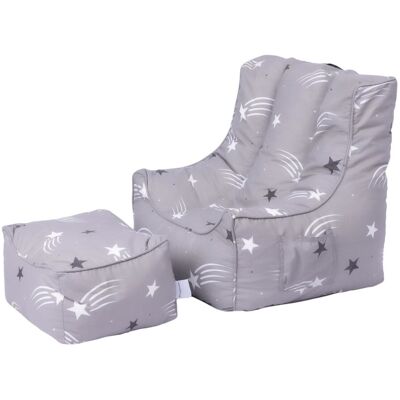 Ready Steady Bed - Sillón infantil de saco de frijoles con otomana - Ligero, Seguro, Fácil de limpiar Ready Steady Bed - Sillón infantil de saco de frijoles con otomana - Ligero, Seguro, Fácil de limpiar