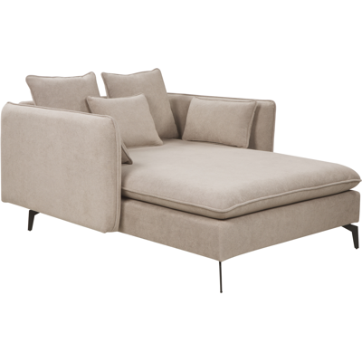 BELIANI Chaise Longue Simétrica Moderna Tapicería Tela Reposabrazos Cojín Respaldo Sala De Estar Gris Pardo Charmes BELIANI Chaise Longue Simétrica Moderna Tapicería Tela Reposabrazos Cojín Respaldo Sala De Estar Gris Pardo Charmes