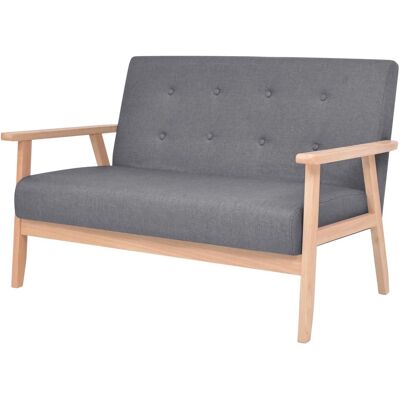 Helloshop26 - Conjunto De Sofás De 2 Plazas Para Salón Salón Interior De Casa Habitaciones Tela Gris Oscuro 020019653 Helloshop26 - Conjunto De Sofás De 2 Plazas Para Salón Salón Interior De Casa Habitaciones Tela Gris Oscuro 020019653