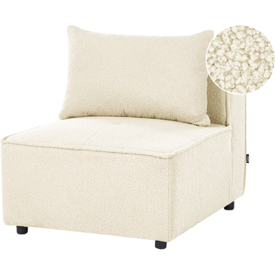 BELIANI Sillón Modular De Bouclé Módulo De 1 Asiento Sala De Estar Moderno Blanco Crema Axebo BELIANI Sillón Modular De Bouclé Módulo De 1 Asiento Sala De Estar Moderno Blanco Crema Axebo