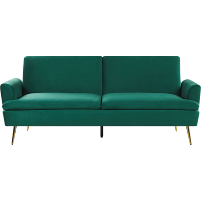 Beliani Sofá Cama Terciopelo Verde Oscuro - Sofá cama, terciopelo, diseño moderno Beliani Sofá Cama Terciopelo Verde Oscuro - Sofá cama, terciopelo, diseño moderno