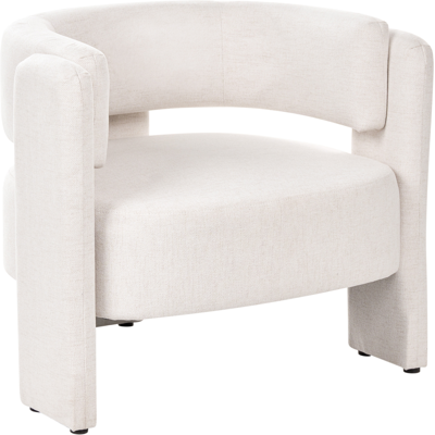 BELIANI Sillón De Tela Con Respaldo Curvo Sillón Decorativo Estilo Escandinavo Moderno Blanco Crema Maggeby BELIANI Sillón De Tela Con Respaldo Curvo Sillón Decorativo Estilo Escandinavo Moderno Blanco Crema Maggeby