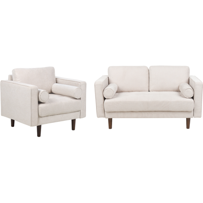 Conjunto de Sofá Beliani - Estilo Retro - 3 Plazas - Beige Conjunto de Sofá Beliani - Estilo Retro - 3 Plazas - Beige