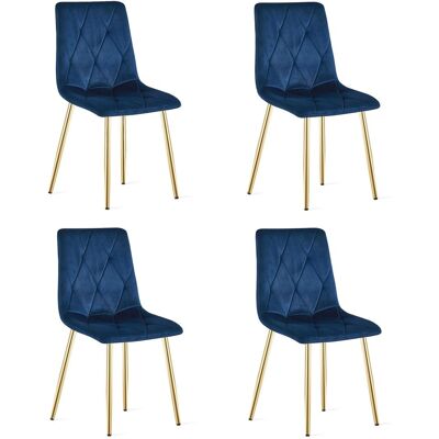 AKORD Silla Libra - Terciopelo Azul Marino / Patas Doradas X 4 AKORD Silla Libra - Terciopelo Azul Marino / Patas Doradas X 4