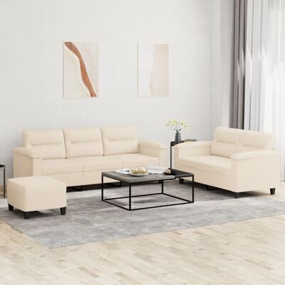 Conjunto de Sofás Microfibra Beige VIDAXL - Muebles para sala Conjunto de Sofás Microfibra Beige VIDAXL - Muebles para sala