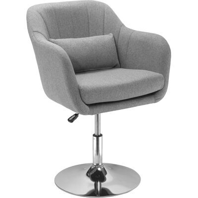 OEM Sillón Para Salón Giratorio 360° Con Altura Ajustable Respaldo Envolvente Reposabrazos Y Cojín 60x60x79-91 Cm Gris OEM Sillón Para Salón Giratorio 360° Con Altura Ajustable Respaldo Envolvente Reposabrazos Y Cojín 60x60x79-91 Cm Gris