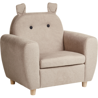 BELIANI Sillón Infantil Tapizado Efecto Lino Con Reposabrazos Para Niños Gris Pardo Maribo BELIANI Sillón Infantil Tapizado Efecto Lino Con Reposabrazos Para Niños Gris Pardo Maribo