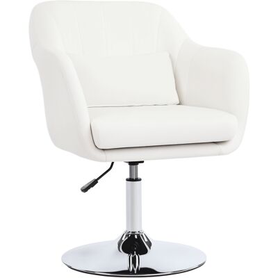 OEM Sillón Para Salón Giratorio 360° Con Altura Ajustable Respaldo Envolvente Reposabrazos Y Cojín 60x60x79-91 Cm Blanco OEM Sillón Para Salón Giratorio 360° Con Altura Ajustable Respaldo Envolvente Reposabrazos Y Cojín 60x60x79-91 Cm Blanco