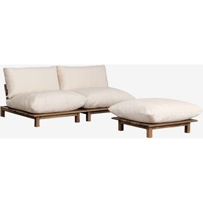 Sofá Modular Reclinable De 2 Piezas Con Puff En Madera De Acacia Brina Sklum Sofá Modular Reclinable De 2 Piezas Con Puff En Madera De Acacia Brina Sklum
