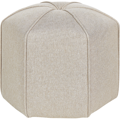 Puf Beige Lino Redondo 45 x 45 x 42 cm Taburete de pie Acento Tapizado Moderno Salón Dormitorio Muebles Puf Beige Lino Redondo 45 x 45 x 42 cm Taburete de pie Acento Tapizado Moderno Salón Dormitorio Muebles