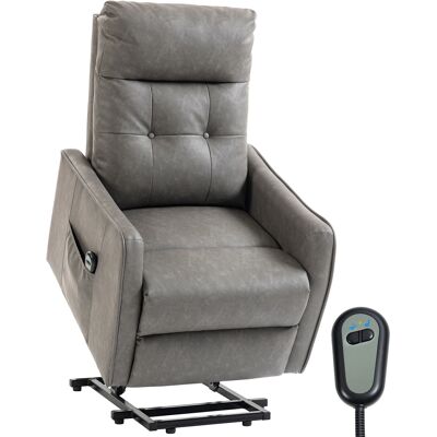 Homcom Sillón Relax Reclinable Eléctrico Levanta Personas, Tapizado En Cuero Pu, Con Control Remoto, Resorte, Reposapiés, Bolsillos, Gris Oscuro Homcom Sillón Relax Reclinable Eléctrico Levanta Personas, Tapizado En Cuero Pu, Con Control Remoto, Resorte, Reposapiés, Bolsillos, Gris Oscuro