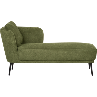 BELIANI Chaise Longue Estilo Retro Con Cojín Muebles De Sala De Estar De Tela Verde Oscuro Izquierdo Artheze BELIANI Chaise Longue Estilo Retro Con Cojín Muebles De Sala De Estar De Tela Verde Oscuro Izquierdo Artheze