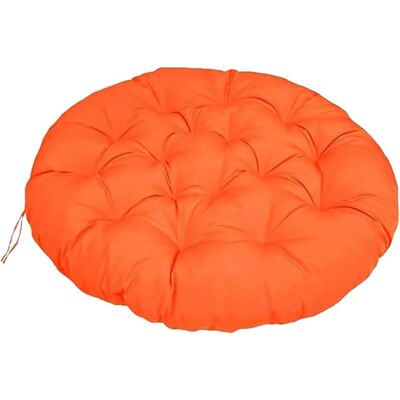 OEM Silla Redonda Giratoria De Ratán Para Interior, 50x50 Cm, Con Cojín Futón Y Decoración Naranja. OEM Silla Redonda Giratoria De Ratán Para Interior, 50x50 Cm, Con Cojín Futón Y Decoración Naranja.