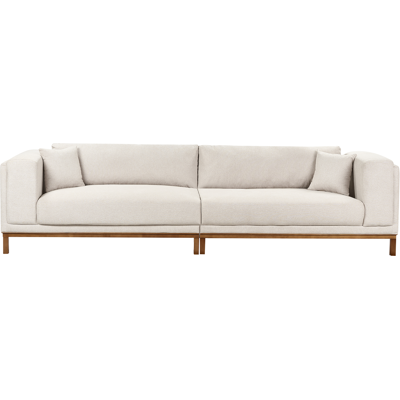 BELIANI Sofá Moderno 4 Plazas Patas De Madera Tela De Poliéster Beige Claro Veng BELIANI Sofá Moderno 4 Plazas Patas De Madera Tela De Poliéster Beige Claro Veng
