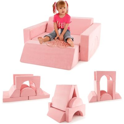 Sofá modular infantil Costway - 8 piezas, fundas removibles y suaves Sofá modular infantil Costway - 8 piezas, fundas removibles y suaves