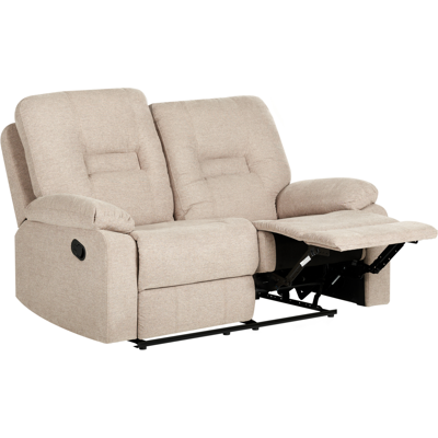 Beliani - Sillón Reclinable De Poliéster Beige Reposapiés Respaldo Bergen Beliani - Sillón Reclinable De Poliéster Beige Reposapiés Respaldo Bergen