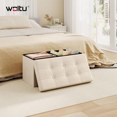 Woltu Pouf Portaoggetti Ripiegabile Cassa Panca Contenitore Sgabello Lino Oxford Beige Woltu Pouf Portaoggetti Ripiegabile Cassa Panca Contenitore Sgabello Lino Oxford Beige