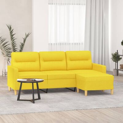 Sofá de 3 plazas VIDAXL con taburete - Amarillo Sofá de 3 plazas VIDAXL con taburete - Amarillo
