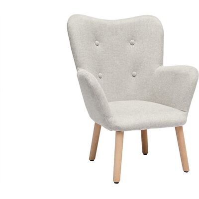 MILIBOO Sillón Infantil Escandinavo De Tela Efecto Terciopelo Beige Y Madera Clara Baby Bristol MILIBOO Sillón Infantil Escandinavo De Tela Efecto Terciopelo Beige Y Madera Clara Baby Bristol