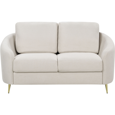 BELIANI Sofá 2 Plazas Patas Metal Retro Tapizado De Tela Beige Claro Trosa BELIANI Sofá 2 Plazas Patas Metal Retro Tapizado De Tela Beige Claro Trosa