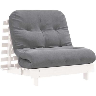 VADAXL Vidaxl Futón Sofá Cama Con Colchón Madera Maciza Blanco 90x206x11 Cm VADAXL Vidaxl Futón Sofá Cama Con Colchón Madera Maciza Blanco 90x206x11 Cm