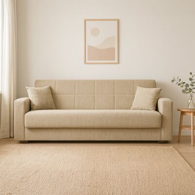 DMORA Sofá Cama - Sofá Lineal de 3 Plazas con Almacenamiento DMORA Sofá Cama - Sofá Lineal de 3 Plazas con Almacenamiento