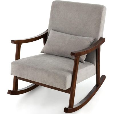 Costway Sillón Mecedora, Sillón Relax Especial Y Cojín De Asiento Acolchado, Silla Ocio Con Reposabrazos De Madera, Mecedora Tapizada Para Sala De Estar Y Dormitorio (marrón) Costway Sillón Mecedora, Sillón Relax Especial Y Cojín De Asiento Acolchado, Silla Ocio Con Reposabrazos De Madera, Mecedora Tapizada Para Sala De Estar Y Dormitorio (marrón)