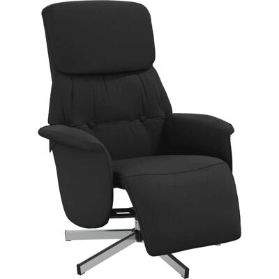 MAISONCHIC Sillón reclinable con reposapiés tela negra - Recliner Chair MAISONCHIC Sillón reclinable con reposapiés tela negra - Recliner Chair