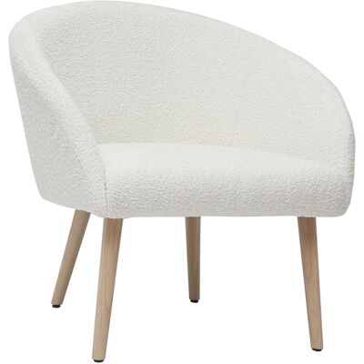 MILIBOO Sillón Blanco Efecto Borreguillo Con Patas De Madera Clara Olivia MILIBOO Sillón Blanco Efecto Borreguillo Con Patas De Madera Clara Olivia