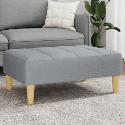 vidaXL Taburete de Tela Gris Claro - Reposapiés vidaXL Taburete de Tela Gris Claro - Reposapiés