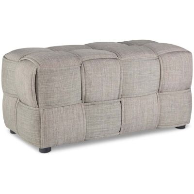 Décoshop26 - Reposapiés De Banco Asiento Cubo De 2 Plazas En Tejido Gris Acolchado Ban06005 Décoshop26 - Reposapiés De Banco Asiento Cubo De 2 Plazas En Tejido Gris Acolchado Ban06005