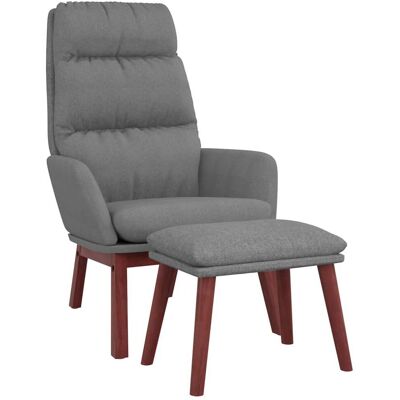 Nova Sillón De Relax Con Taburete Tela Gris Claro Vidaxl Nova Sillón De Relax Con Taburete Tela Gris Claro Vidaxl