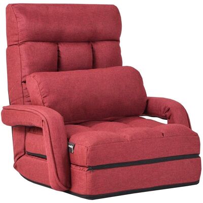 Costway - Sofá Plegable Individual Silla Con Reposabrazos Y Cojín Para Oficina Salón Terraza Jardín (rojo) Costway - Sofá Plegable Individual Silla Con Reposabrazos Y Cojín Para Oficina Salón Terraza Jardín (rojo)