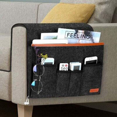 OEM Bolsa Para Reposabrazos De Sillón, Organizador Colgante De Fieltro Para Silla, Soporte Para Mando A Distancia De Sofá Con 5 Bolsillos Para Teléfono, Ipad, Revistas, Gafas Y Cables (gris Oscuro) - Crez OEM Bolsa Para Reposabrazos De Sillón, Organizador Colgante De Fieltro Para Silla, Soporte Para Mando A Distancia De Sofá Con 5 Bolsillos Para Teléfono, Ipad, Revistas, Gafas Y Cables (gris Oscuro) - Crez