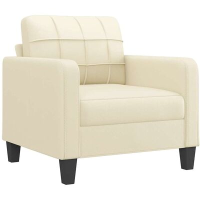 Sillón Cuero Sintético Crema 60 Cm Vidaxl Sillón Cuero Sintético Crema 60 Cm Vidaxl