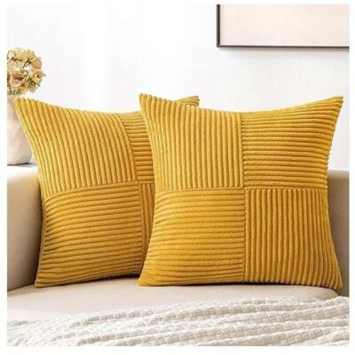 OEM Juego De 4 Fundas De Cojín De 45 X 45 Cm - Pana - Estilo Bohemio - Aspecto Estético - Ideal Para Sofá, Dormitorio Y Salón - Amarillo Brillante -crezuo OEM Juego De 4 Fundas De Cojín De 45 X 45 Cm - Pana - Estilo Bohemio - Aspecto Estético - Ideal Para Sofá, Dormitorio Y Salón - Amarillo Brillante -crezuo
