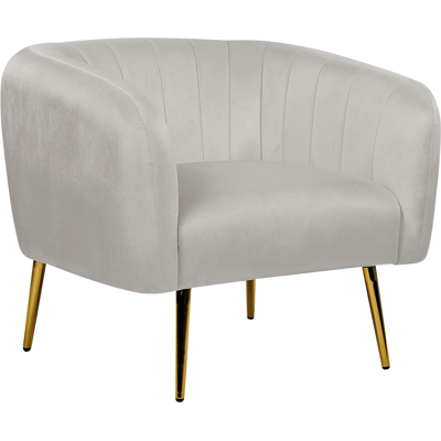 Sillón Beliani Gris Claro Terciopelo - Estilo Glam - 62x72x85cm Sillón Beliani Gris Claro Terciopelo - Estilo Glam - 62x72x85cm