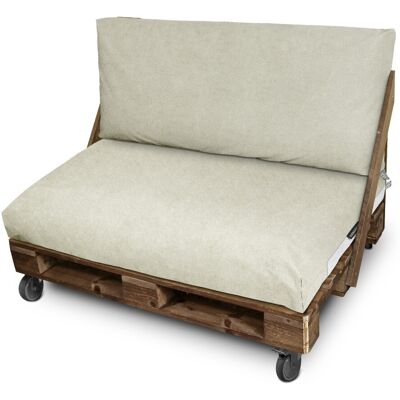 HAPPERS Cojín Para Palets Polipiel Exterior Patagonia Perla Set: Asiento 120x80x20 + Respaldo 120x45x25 Patagonia Perla HAPPERS Cojín Para Palets Polipiel Exterior Patagonia Perla Set: Asiento 120x80x20 + Respaldo 120x45x25 Patagonia Perla