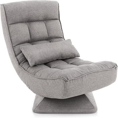 Costway Sillón Lectura En 4 Posiciones, Silla De Sofá De Salón Perezoso Con Base Giratoria, Marco De Metal Con Almohada Lumbar, Silla De Videojuegos Plegable Para Leer/descansar, Sin Montaje (gris) Costway Sillón Lectura En 4 Posiciones, Silla De Sofá De Salón Perezoso Con Base Giratoria, Marco De Metal Con Almohada Lumbar, Silla De Videojuegos Plegable Para Leer/descansar, Sin Montaje (gris)