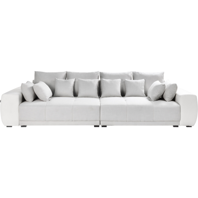 Sofá de Tela Beige Claro y Gris Claro Beliani - 4 Plazas - Sala Moderna Sofá de Tela Beige Claro y Gris Claro Beliani - 4 Plazas - Sala Moderna