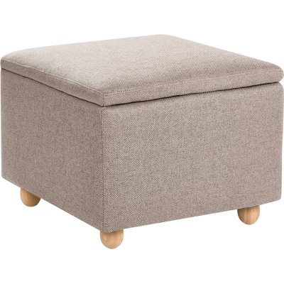BELIANI Puf Con Almacenaje Taburete Tapizado Asiento Para Pasillo Beige Ferndale BELIANI Puf Con Almacenaje Taburete Tapizado Asiento Para Pasillo Beige Ferndale
