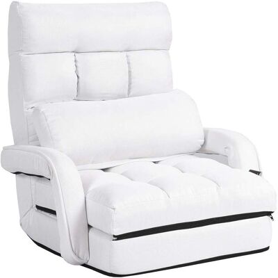 Costway - Sofá Plegable Individual Silla Con Reposabrazos Y Cojín Para Oficina Salón Terraza Jardín (blanco) Costway - Sofá Plegable Individual Silla Con Reposabrazos Y Cojín Para Oficina Salón Terraza Jardín (blanco)